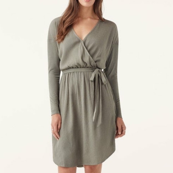 SPLENDID NWT Women's Casual Wrap Bodice Viscose-Rayon Dress in Moss XSmall - Picture 1 of 12